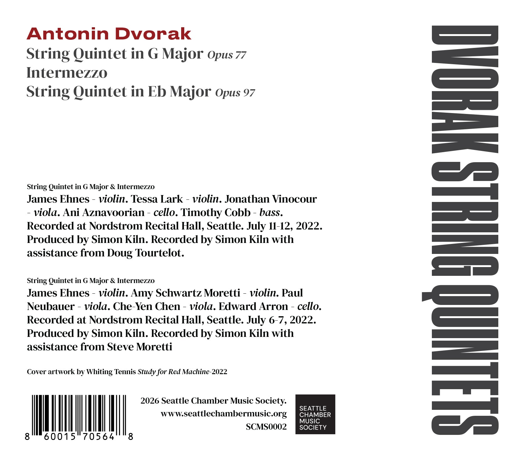 Dvořák String Quintets - CD