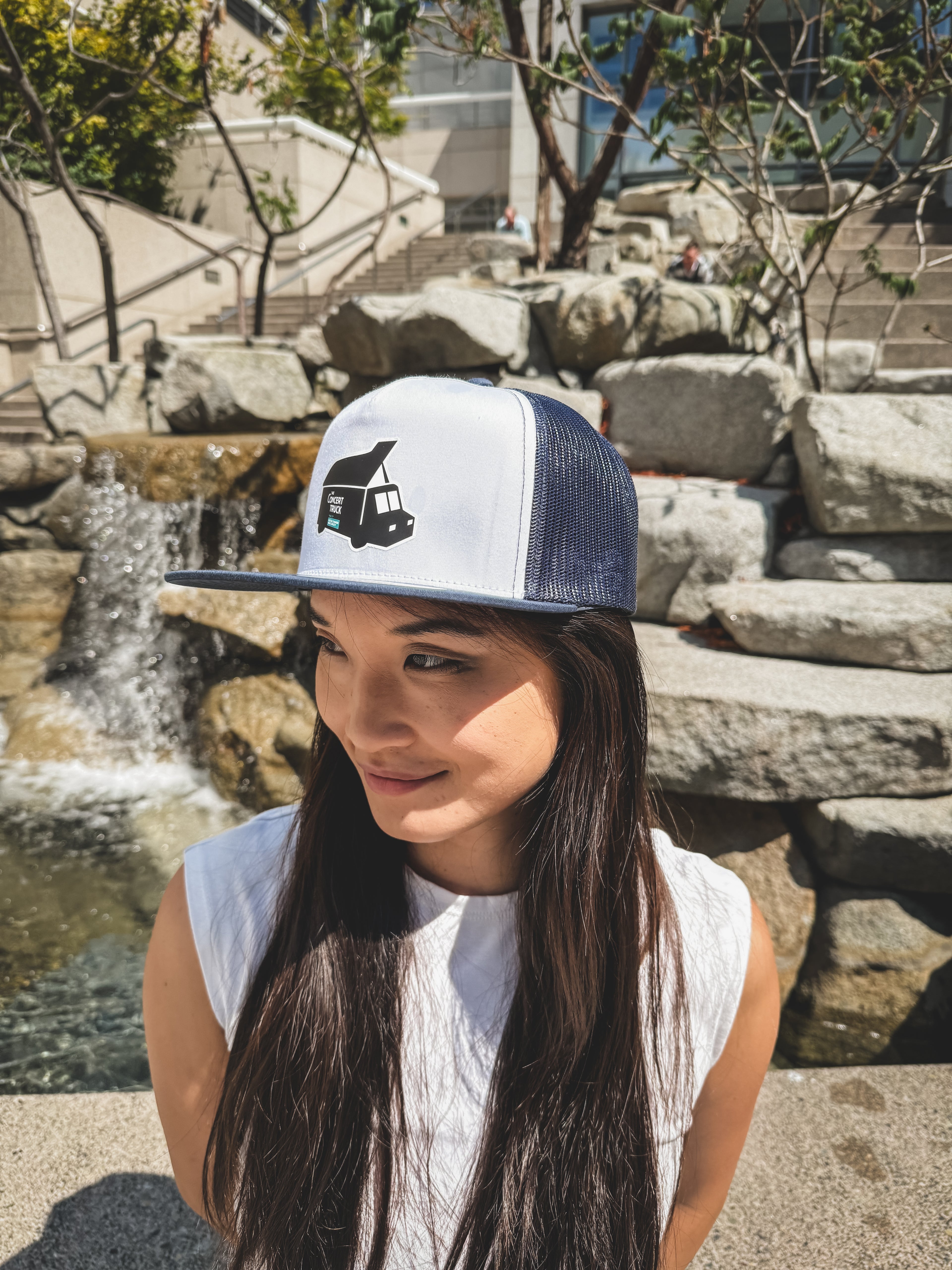 Trucker Hat - The Concert Truck, White and Navy